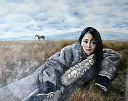 草原美女图片