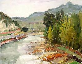 鄉(xiāng)景 油畫圖片