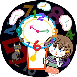 拿鐘表的小女孩