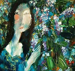 花叢少女圖片