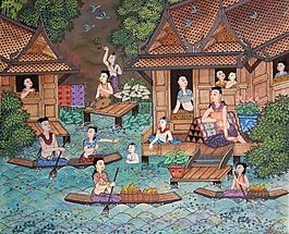 河边的泰国传统生活1图片