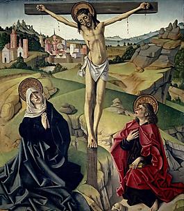 Maestro de avila (Attributed to) - El Calvario, Ca. 1490大師畫(huà)家動(dòng)物油畫(huà)飛行動(dòng)物裝飾畫(huà)