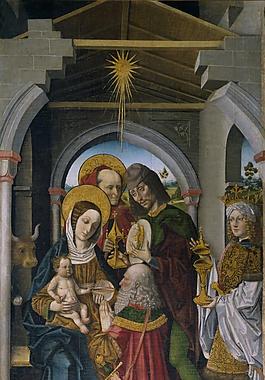 Maestro de la Sisla - La Adoracion de los Reyes Magos, Ca. 1500大師畫家動物油畫飛行動物裝飾畫