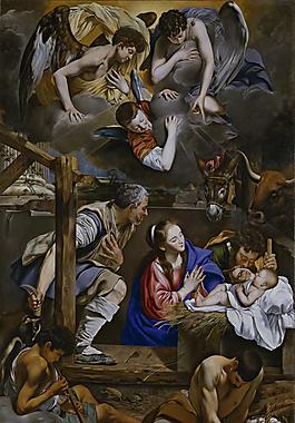 Maino, Friar Juan Bautista - Adoration of the Shepherds, 1611-13大师画家动物油画飞行动物装饰画