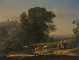 Claude - Landscape with Cephalus and Procris reunited by Diana大师画家古典画古典建筑古典景物装饰画油画