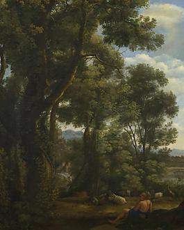 Claude - Landscape with a Goatherd and Goats大師畫家古典畫古典建筑古典景物裝飾畫油畫