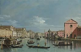Bernardo Bellotto - Venice - The Grand Canal facing Santa Croce大师画家古典画古典建筑古典景物装饰画油画