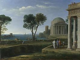 Claude - Landscape with Aeneas at Delos大師畫家古典畫古典建筑古典景物裝飾畫油畫
