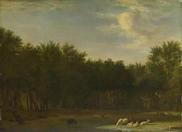 Adriaen van de Velde - The Edge of a Wood大師畫家古典畫古典建筑古典景物裝飾畫油畫