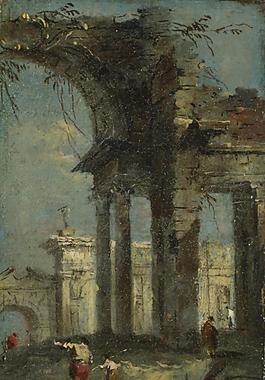 Francesco Guardi - Caprice View with Ruins (1)大師畫家古典畫古典建筑古典景物裝飾畫油畫