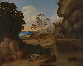 Giorgione - Il Tramonto (The Sunset)大師畫(huà)家古典畫(huà)古典建筑古典景物裝飾畫(huà)油畫(huà)