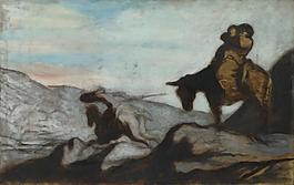 Honor茅-Victorin Daumier - Don Quixote and Sancho Panza大師畫家古典畫古典建筑古典景物裝飾畫油畫