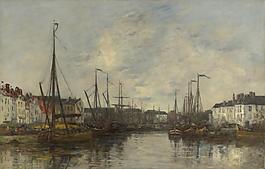 Eug貓ne Boudin - Brussels Harbour大師畫家古典畫古典建筑古典景物裝飾畫油畫