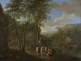 Jan Both and Cornelis van Poelenburgh - A Landscape with the Judgement of Paris大师画家古典画古典建筑古典景物装饰画油画