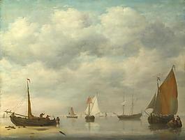 Jan van Os - Dutch Vessels in Calm Water大師畫家古典畫古典建筑古典景物裝飾畫油畫