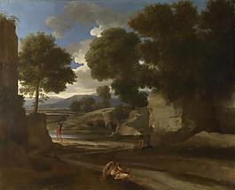 Nicolas Poussin - Landscape with Travellers Resting大師畫(huà)家古典畫(huà)古典建筑古典景物裝飾畫(huà)油畫(huà)