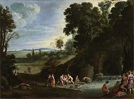 Paul Bril - Diana and Callisto大師畫家古典畫古典建筑古典景物裝飾畫油畫