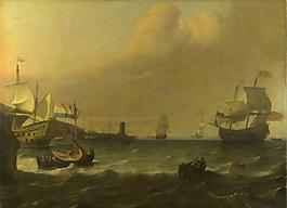 Ludolf Bakhuizen - Dutch Men-of-war entering a Mediterranean Port大師畫家古典畫古典建筑古典景物裝飾畫油畫