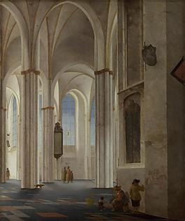 Pieter Saenredam - The Interior of the Buurkerk at Utrecht大师画家古典画古典建筑古典景物装饰画油画