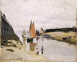 Entrance to the Port of Trouville, 1870大师画家古典画古典建筑古典景物装饰画油画