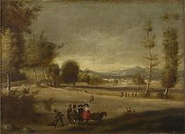 Spanish - Landscape with Figures大師畫家古典畫古典建筑古典景物裝飾畫油畫