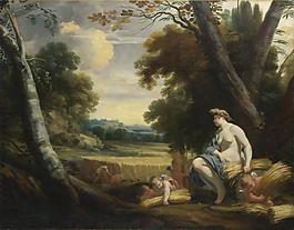 Simon Vouet and studio - Ceres and Harvesting Cupids大師畫家古典畫古典建筑古典景物裝飾畫油畫