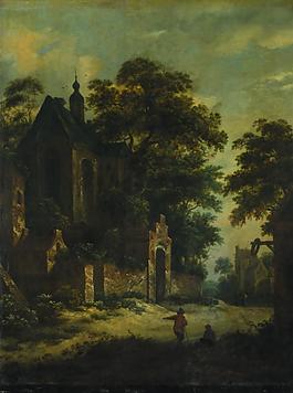 Roelof van Vries - A View of a Village大师画家古典画古典建筑古典景物装饰画油画