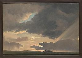 Simon Denis - Sunset in the Roman Campagna大師畫家古典畫古典建筑古典景物裝飾畫油畫