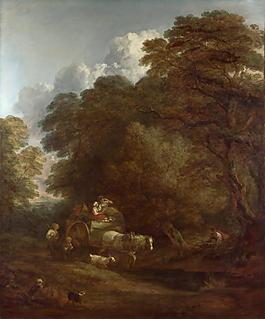Thomas Gainsborough - The Market Cart大師畫家古典畫古典建筑古典景物裝飾畫油畫