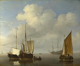 Willem van de Velde - Dutch Ships in a Calm大師畫家古典畫古典建筑古典景物裝飾畫油畫
