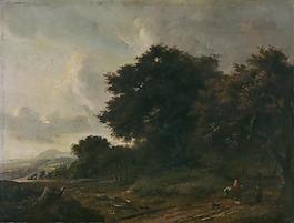 Anonymous - Paisaje con jinete, 1660-65大师画家古典画古典建筑古典景物装饰画油画