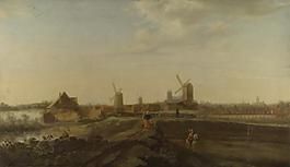 Willem van Drielenburgh - A Landscape with a View of Dordrecht大師畫家古典畫古典建筑古典景物裝飾畫油畫