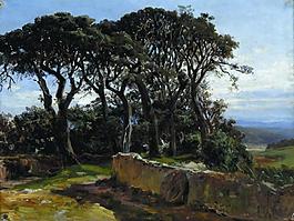 Haes, Carlos de - Pinares (San Vicente de la Barquera), Ca. 1872大师画家古典画古典建筑古典景物装饰画油画