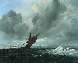 Jacob Isaacksz. van Ruisdael - Stormy Sea with Sailing Vessels, 1668大師畫(huà)家古典畫(huà)古典建筑古典景物裝飾畫(huà)油畫(huà)