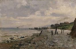 Haes, Carlos de - Costa de Villerville, 1877-84大师画家古典画古典建筑古典景物装饰画油画