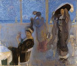 Camillo Innocenti - On the Terrace大師畫(huà)家風(fēng)景畫(huà)靜物油畫(huà)建筑油畫(huà)裝飾畫(huà)