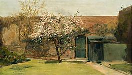 Charles Conder - Blossoming, Chantemesle, 1893大師畫家風景畫靜物油畫建筑油畫裝飾畫