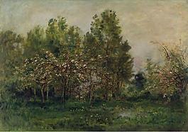 Charles Francois Daubigny - Apple Blossoms大師畫(huà)家風(fēng)景畫(huà)靜物油畫(huà)建筑油畫(huà)裝飾畫(huà)