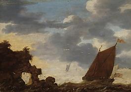 Anonymous - Veleros junto a unas rocas, 17 Century大師畫家古典畫古典建筑古典景物裝飾畫油畫