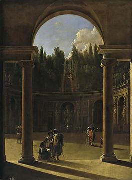 Anonymous - El jardin Aldobrandini en Frascati, 17 Century大師畫家古典畫古典建筑古典景物裝飾畫油畫