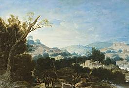 Collantes, Francisco - Paisaje con pastores, Primera mitad del 17 Century大師畫家古典畫古典建筑古典景物裝飾畫油畫
