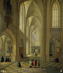 Francken III, Frans_ Neefs, Louis - Interior de una iglesia, 1646大師畫家古典畫古典建筑古典景物裝飾畫油畫