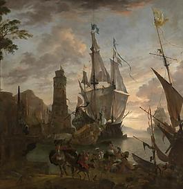 Hendrik van Minderhout - Oriental Seaport大师画家古典画古典建筑古典景物装饰画油画