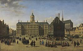 Gerrit Adriaensz Berckheyde - The Dam in Amsterdam大師畫家古典畫古典建筑古典景物裝飾畫油畫