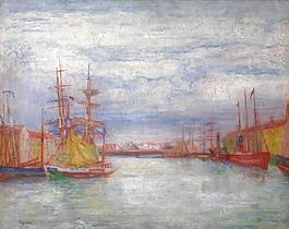 James Ensor - Ostend Harbour大師畫家古典畫古典建筑古典景物裝飾畫油畫