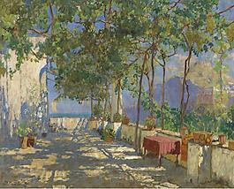 Constantin Gorbatov - Patio in Capri, 1925.jpeg大师画家风景画静物油画建筑油画装饰画