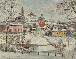 Constantin Gorbatov - View of Troitse-Sergiyeva Lavra, 1923.jpeg大師畫家風(fēng)景畫靜物油畫建筑油畫裝飾畫