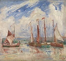 James Ensor - Sloops大師畫家古典畫古典建筑古典景物裝飾畫油畫