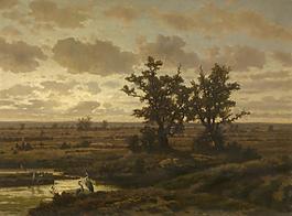Jean Pierre Francois Lamoriniere - Fen in the Kempen大師畫家古典畫古典建筑古典景物裝飾畫油畫