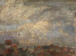 James Ensor - Rooftops of Ostend大師畫家古典畫古典建筑古典景物裝飾畫油畫